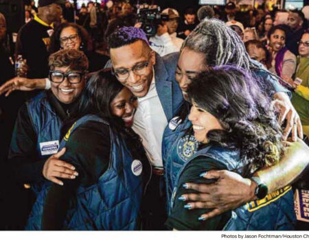 CD-18 Rep. Christian Menefee with Local 988 Political Field Organizers aka the Fab 5.